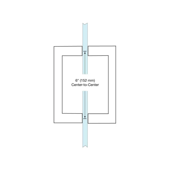 SQ6x6 8x8 SQUARE BACK TO BACK PULL HANDLE  SHOWER DOOR HANDLE FOR HEAVY GLASS FRAMELESS SHOWER DOORS - Image 5