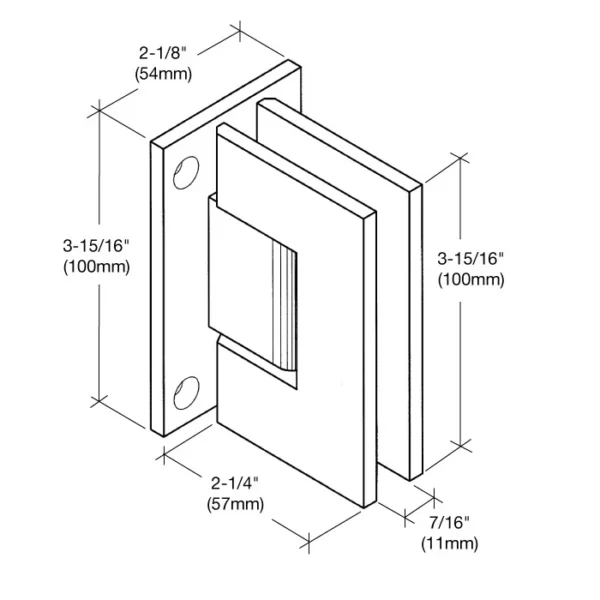 VE037 Heavy Duty Wall Mount Full Back Plate Hinge Shower Door Hinge - Image 10