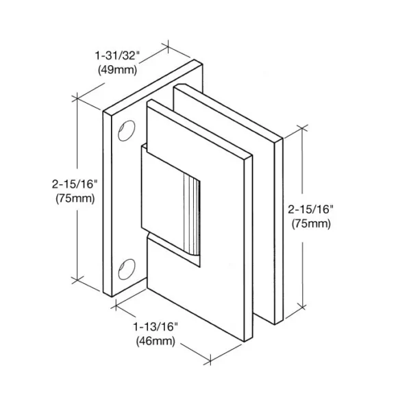 JRGE037 Junior Wall Mount Full Back Plate Shower Hinge Straight Edge Shower Door Hinges - Image 9