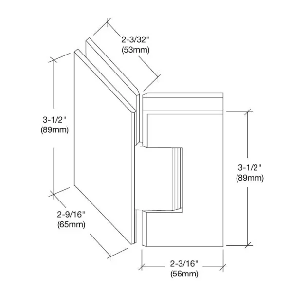GE045 135 Degree Glass-to-Glass Standard Shower Hinge - Image 8