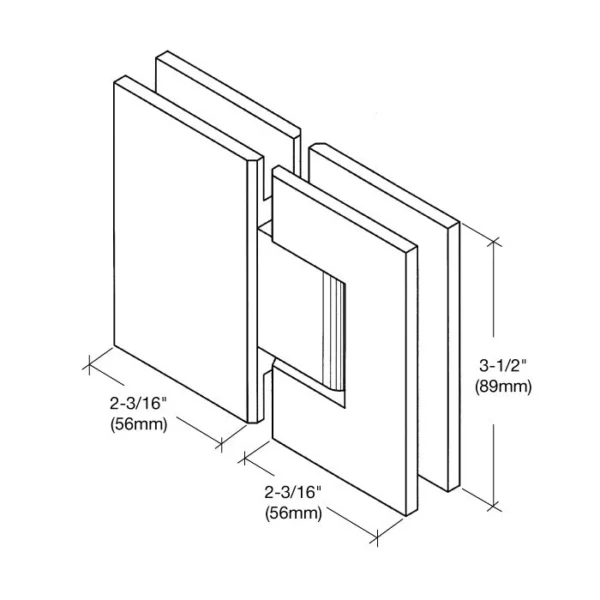 GE180 180 Degree Glass-to-Glass Standard Shower Hinge - Image 7