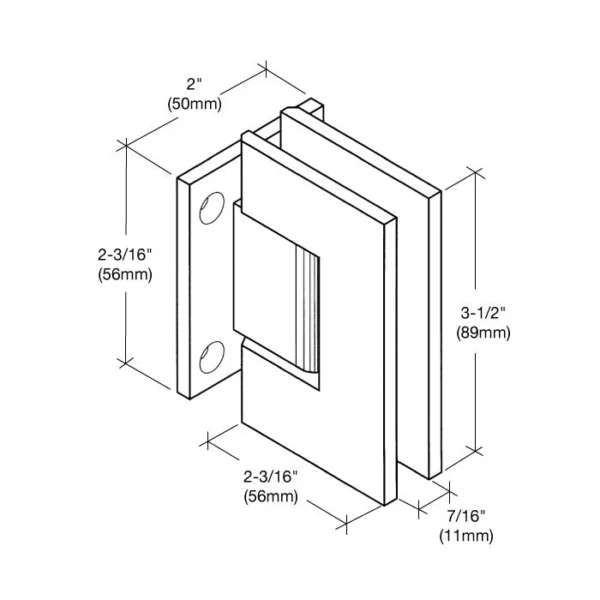 GE074 Standard Wall Mount Short Back Plate Shower Hinge - Image 8