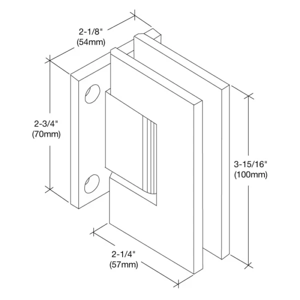VE374 Adjustable Heavy Duty Wall Mount Short Black Plate Shower Hinge - Image 2
