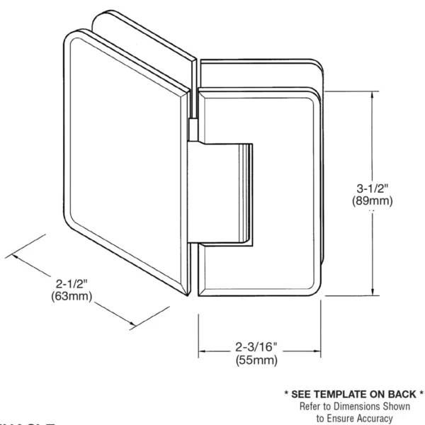 RE045 Standard Round Corner 135 Degree Glass-to-Glass Shower Hinge - Image 2