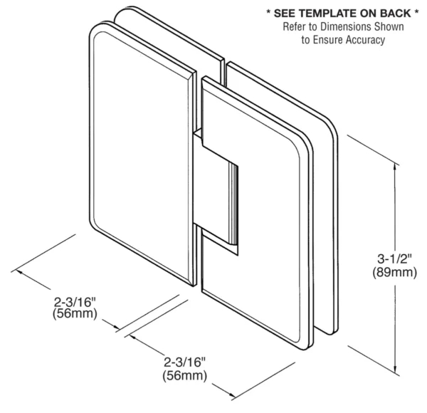 RE180 Standard Round Corner 180 Degree Glass-to-Glass Shower Hinge - Image 2