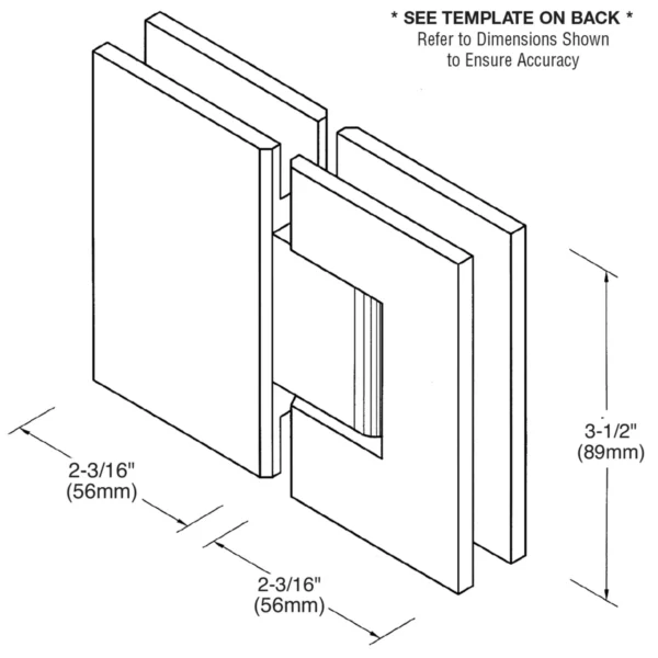 PI092  Standard Beveled 90 Degree Glass-to-Glass Shower Hinge - Image 5