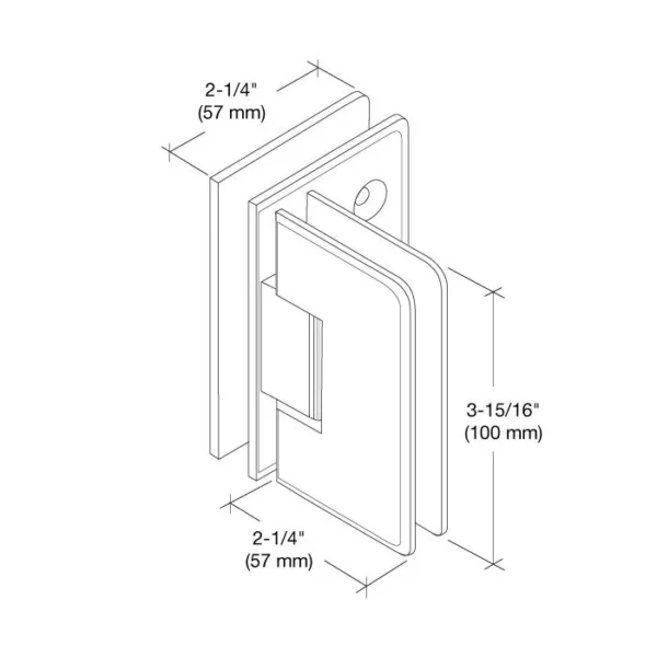 CO092 Heavy Duty Beveled 90º Glass-to-Glass Shower Hinge - Image 6