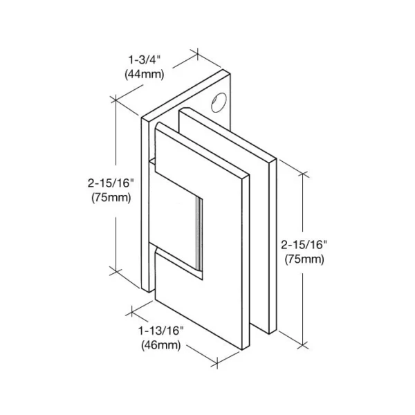 JRGE044 Junior  Wall Mount Offset Back Plate Square Shower Hinge - Image 7