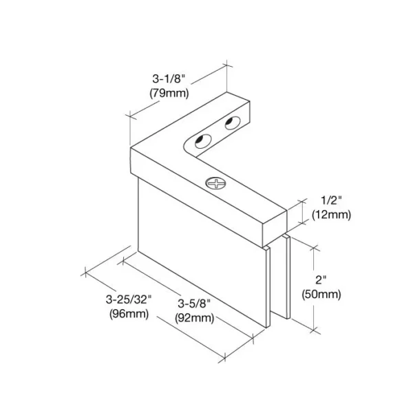 CA05L Standard Left Hand Offset Bracket Wall Mount Shower Pivot Hinge - Image 5