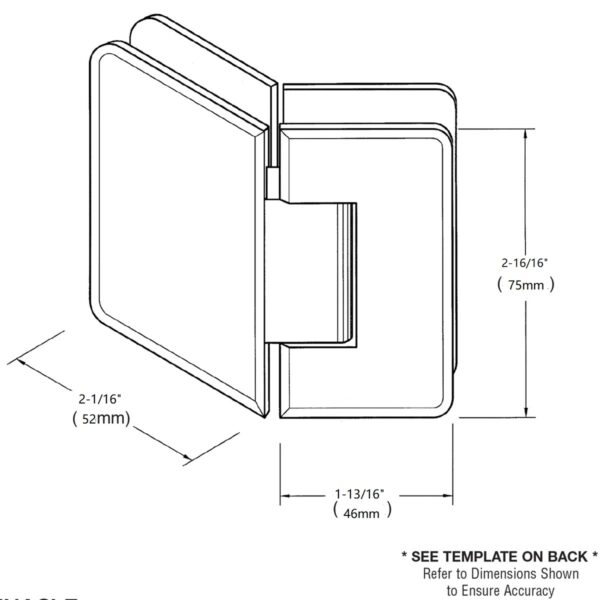 JRPR045 Junior Beveled 135 Degree Glass to Glass Shower Hinge - Image 9