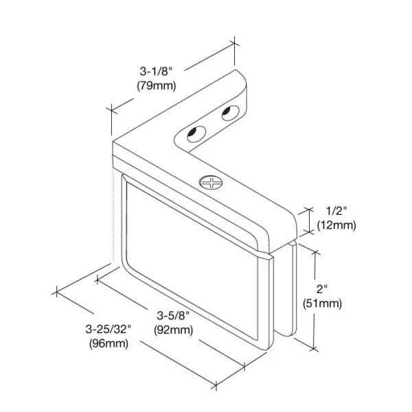 PR05L  Standard Duty Beveled Left Hand Offset Mount Pivot Shower Hinge - Image 7