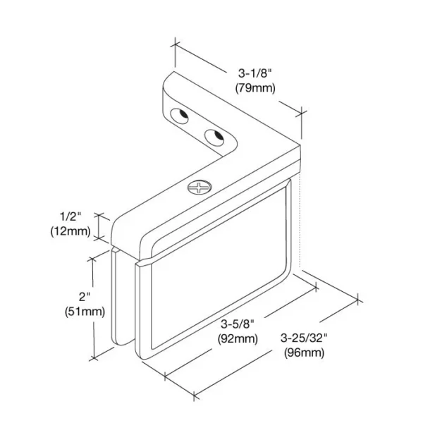 PR05R Standard Duty Beveled Right Hand Offset Mount Pivot Shower Hinge - Image 7