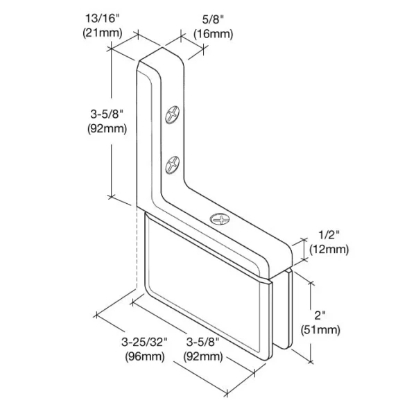 PR03 Standard Duty Beveled Wall Mount Pivot Shower Hinge - Image 4