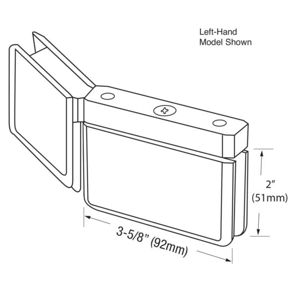 PR0735L  Left Hand135 Degree Beveled Piovt Shower Hinge with U-Clamp - Image 2