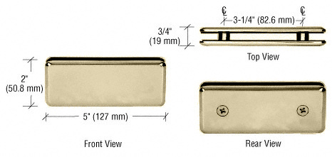 BCL180 Beveled 180º Glass-to-Glass Clamp Glass Clip Bracket - Image 3