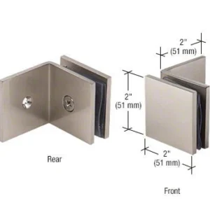 SCL039  Fixed Panel Square Clamp With Large Leg Wall to Glass Bracket