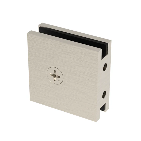 SCL1 Square Style Notch-in-Glass Fixed Panel U-Clamp Shower Bracket 2 holes - Image 2