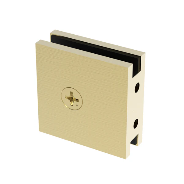 SCL1 Square Style Notch-in-Glass Fixed Panel U-Clamp Shower Bracket 2 holes - Image 4